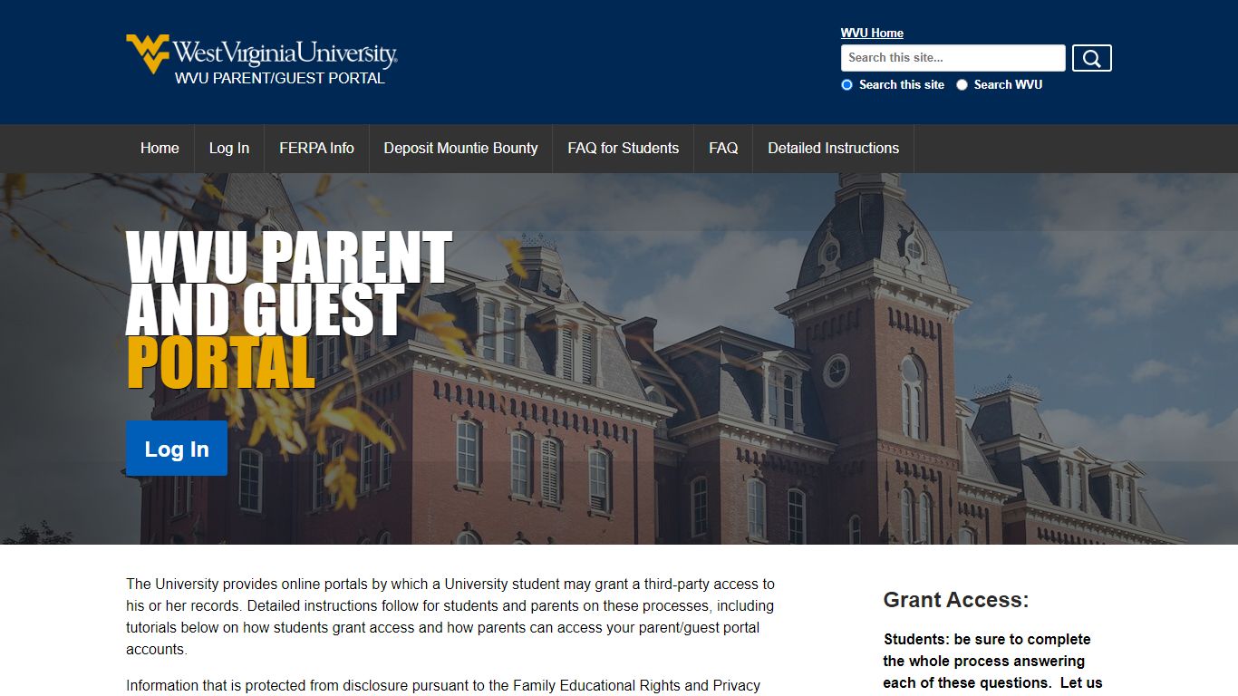 Home | WVU Parent/Guest Portal | West Virginia University